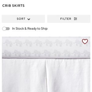 Pottery Barn white linen-Crib bed skirt